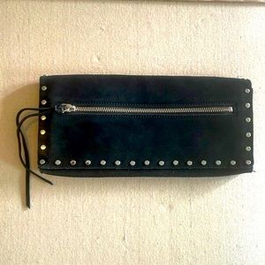 Vintage Banana Republic black suede with silver stud clutch